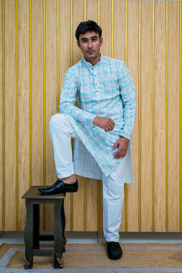 Hand Embroidered Lucknowi Chikankari Kurta(4390)