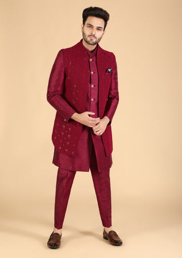 Red & Red Indo-Western