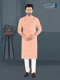 Soft Peach Heritage Butti Kurta (10146)