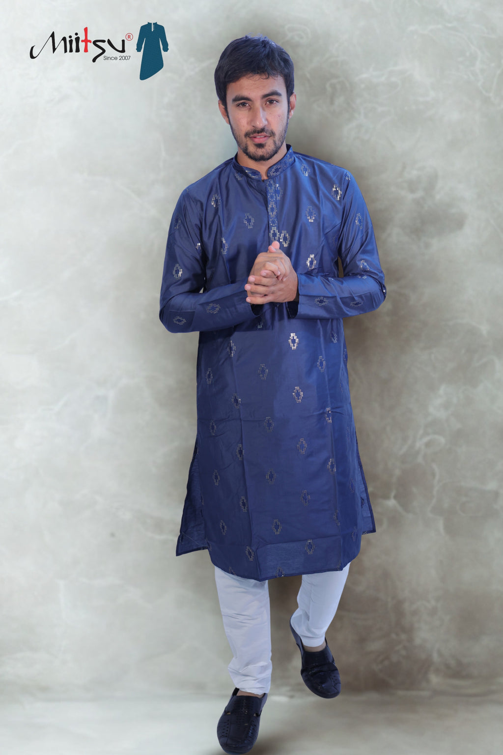 Blue Elegance Sequin Embroidered Kurta Set(10085)
