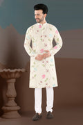 Ivory Garden Kurta – Pastel Floral Festive Wear (1092)