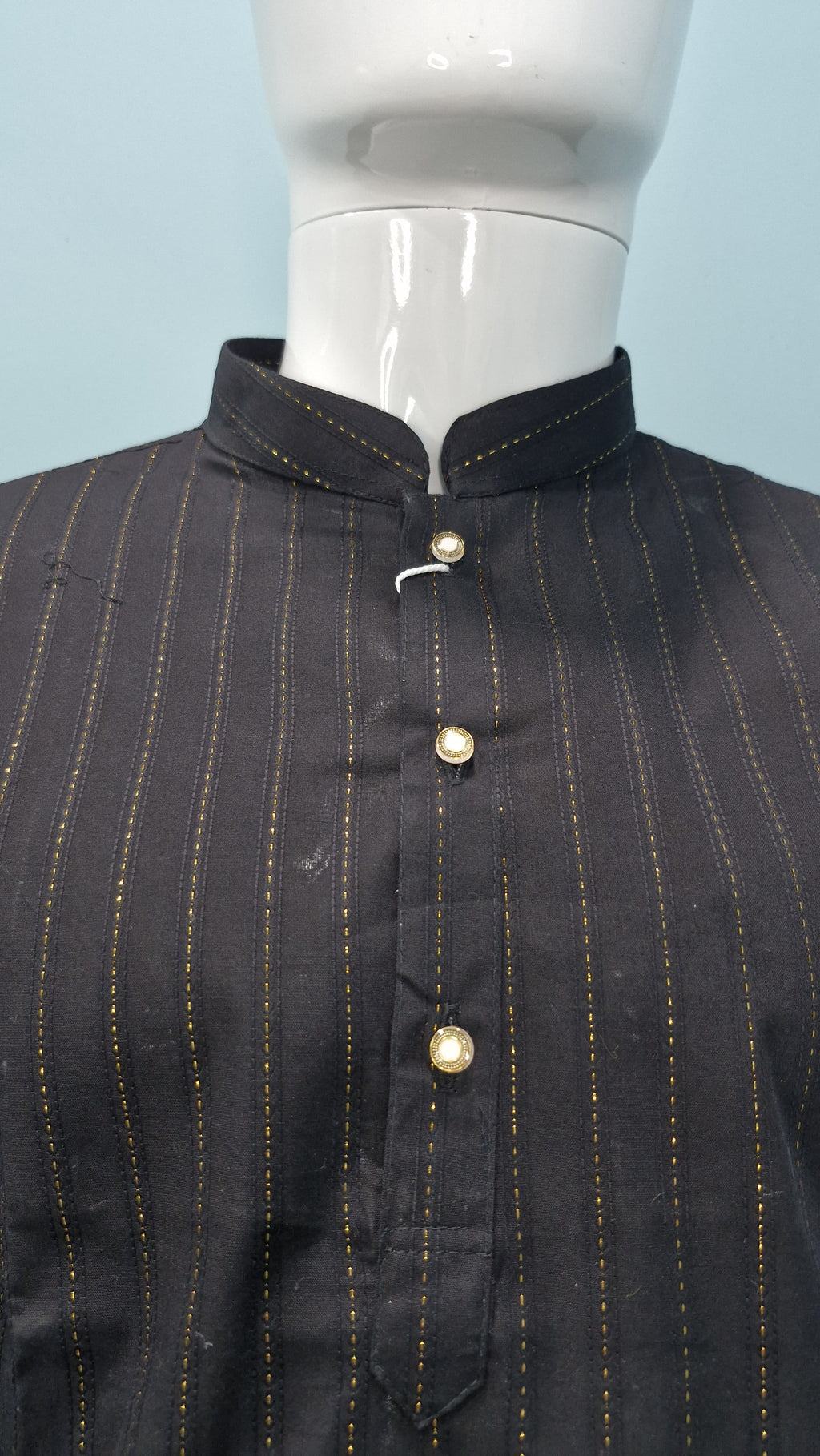 Men's Classic Kurta with Embroidered Pinstripes (1300)