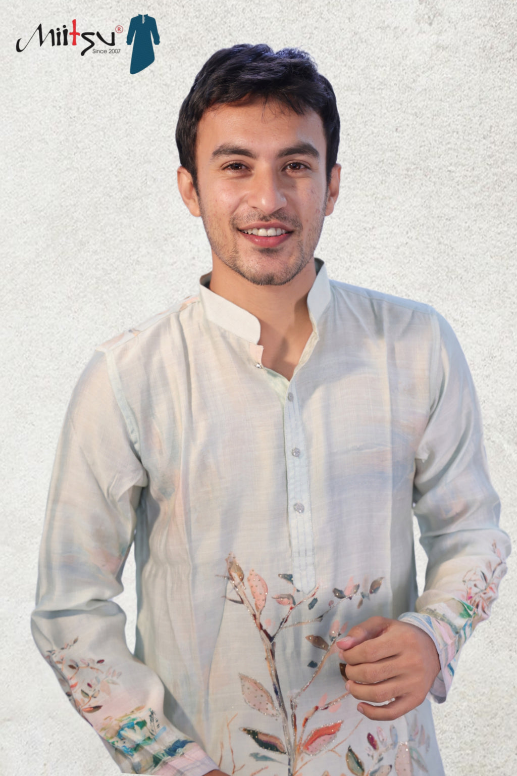 Pastel Serenity Hand-Painted Kurta Set (166)