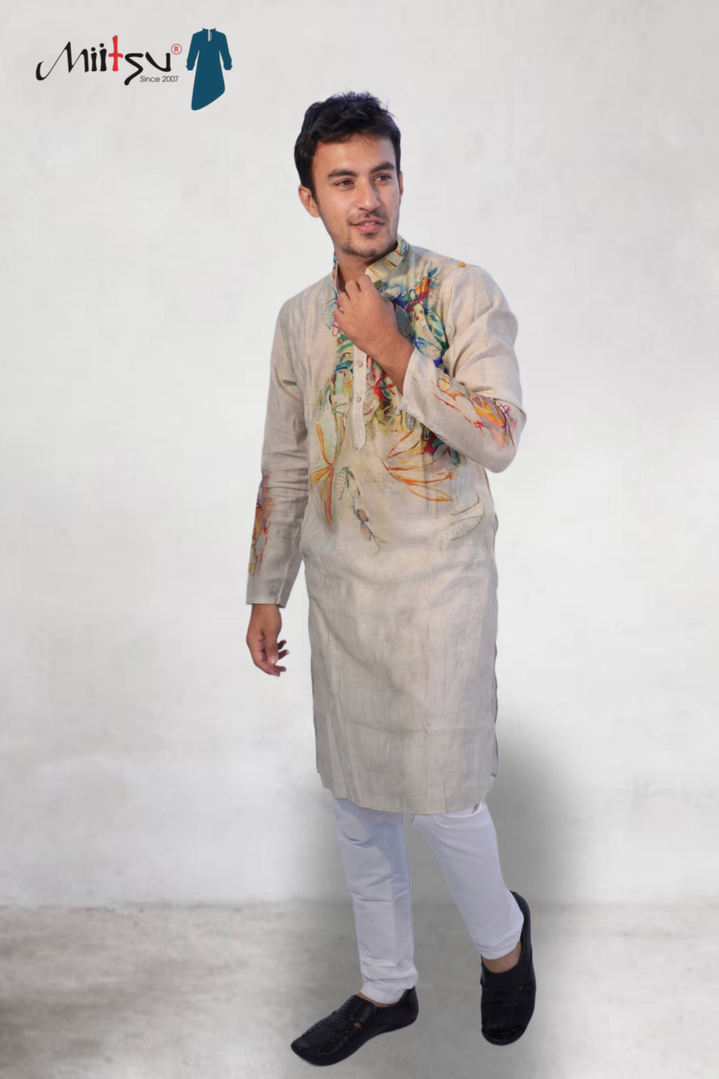 Ethereal Bloom Hand-Painted Kurta Set (167)