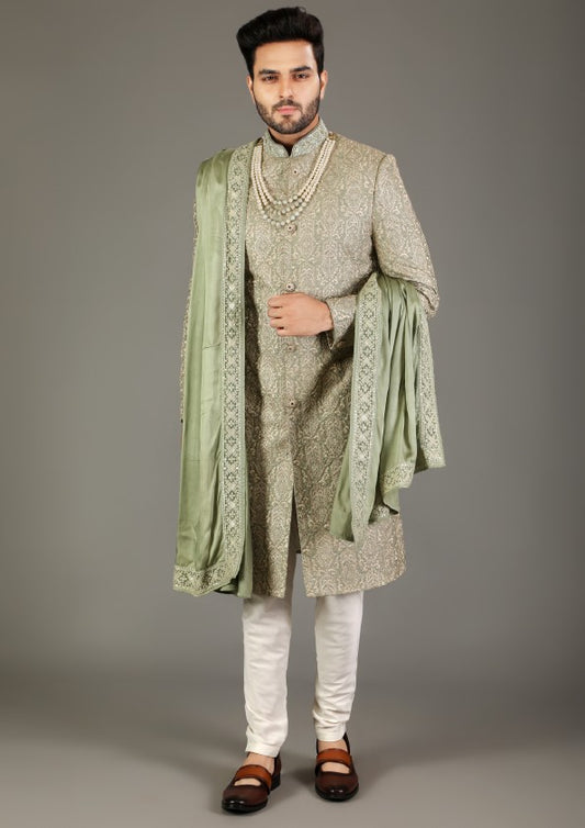 Classy Patterned Sherwani Set