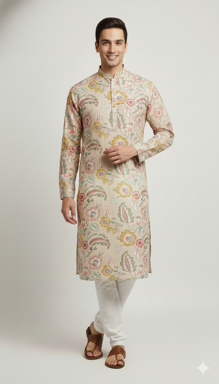 Vintage Floral Printed Kurta (20162)