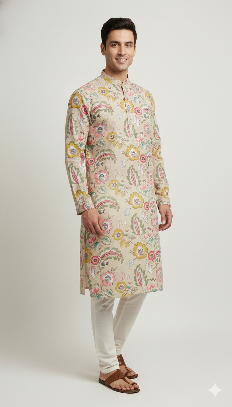 Vintage Floral Printed Kurta (20162)
