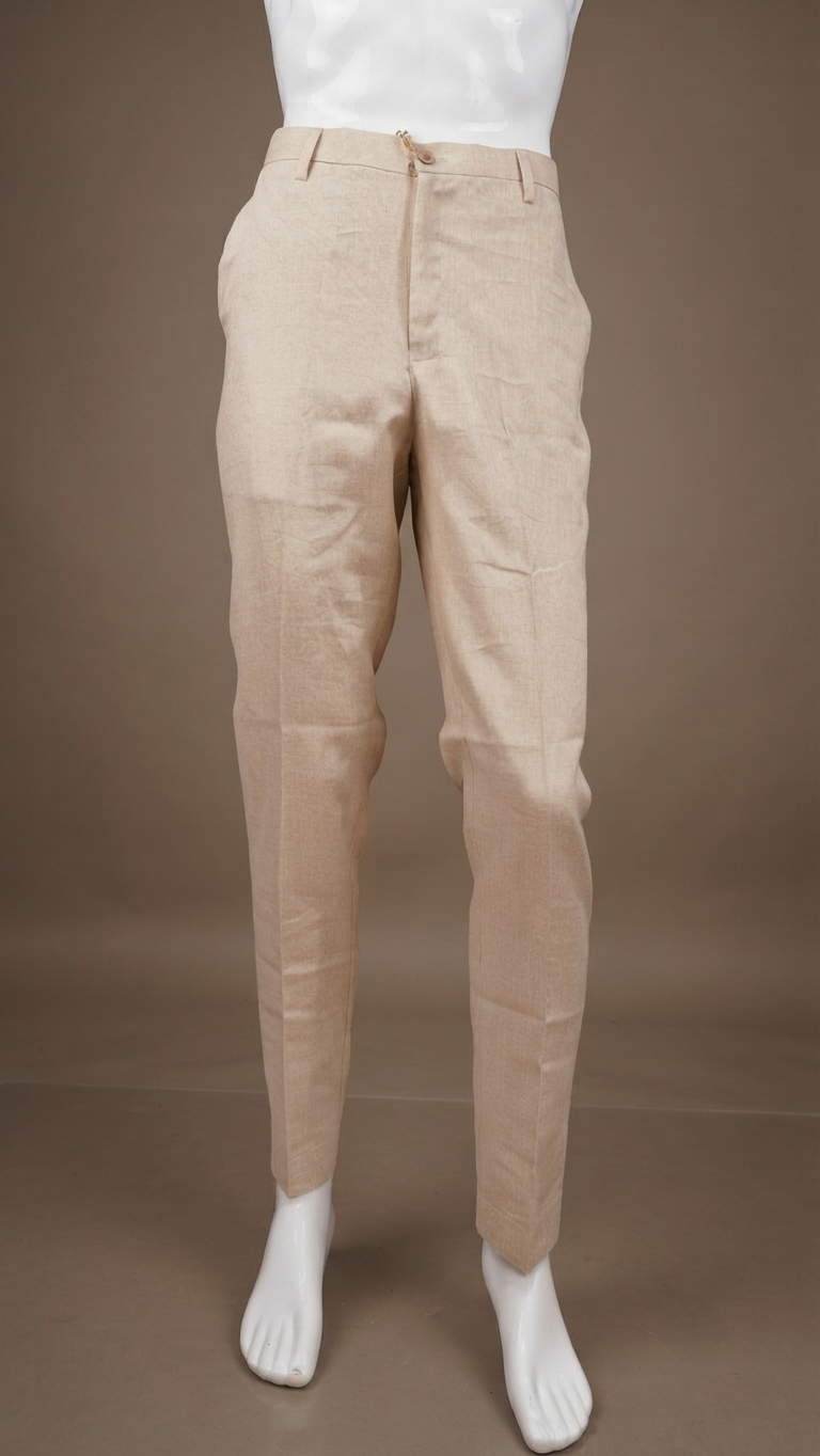 Linen Blend Tailored Trousers – Natural Beige polo pant (Lilen)