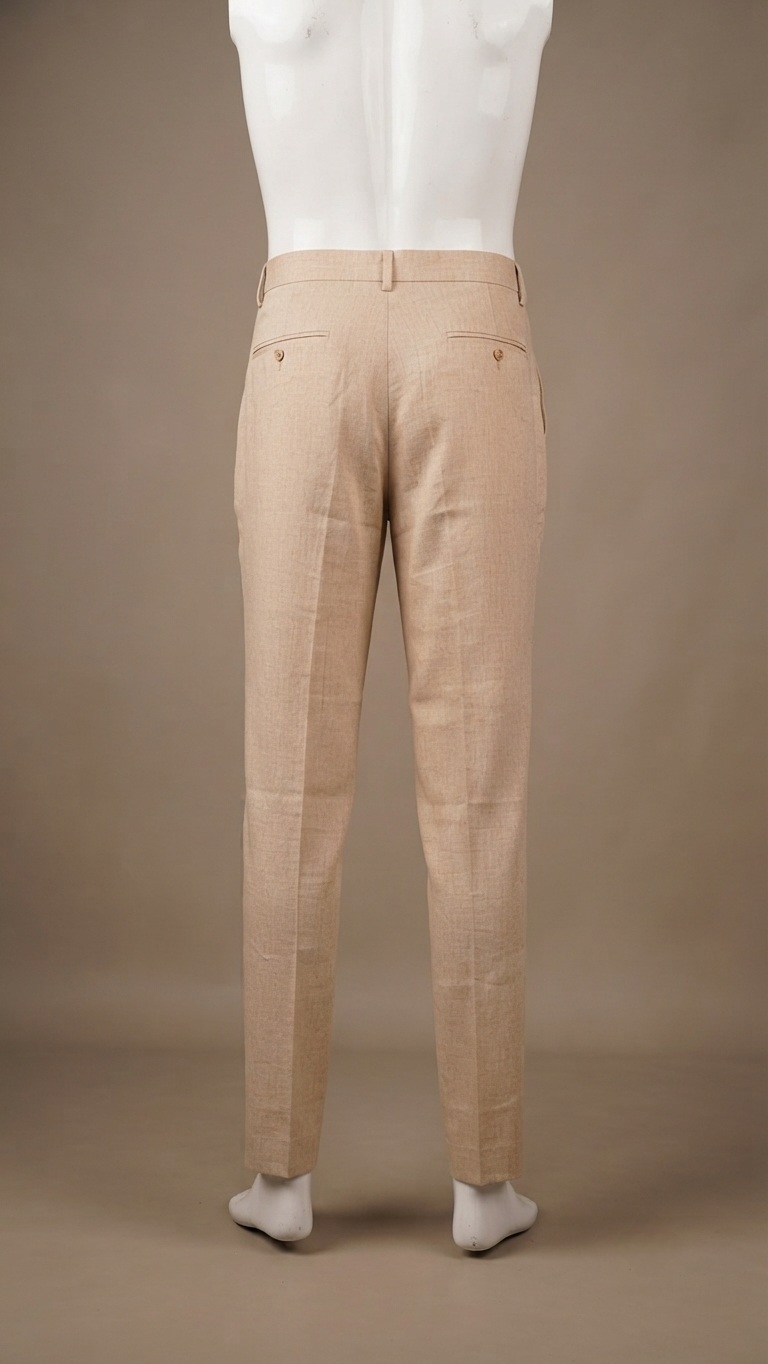 Linen Blend Tailored Trousers – Natural Beige polo pant (Lilen)