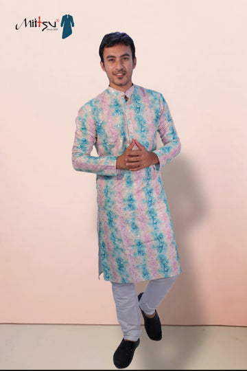 "Aqua Dream Pastel Kurta – Festive Radiance" (194)