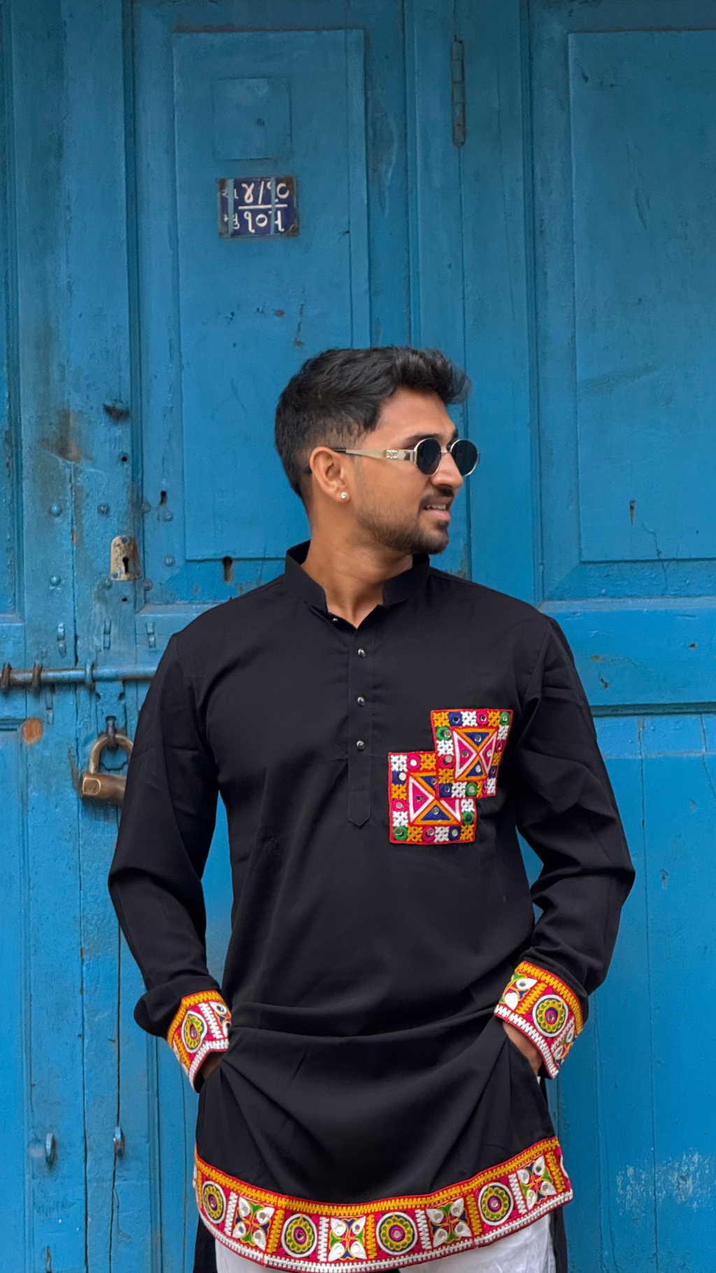 Little Folk Fusion black kurta (7782)