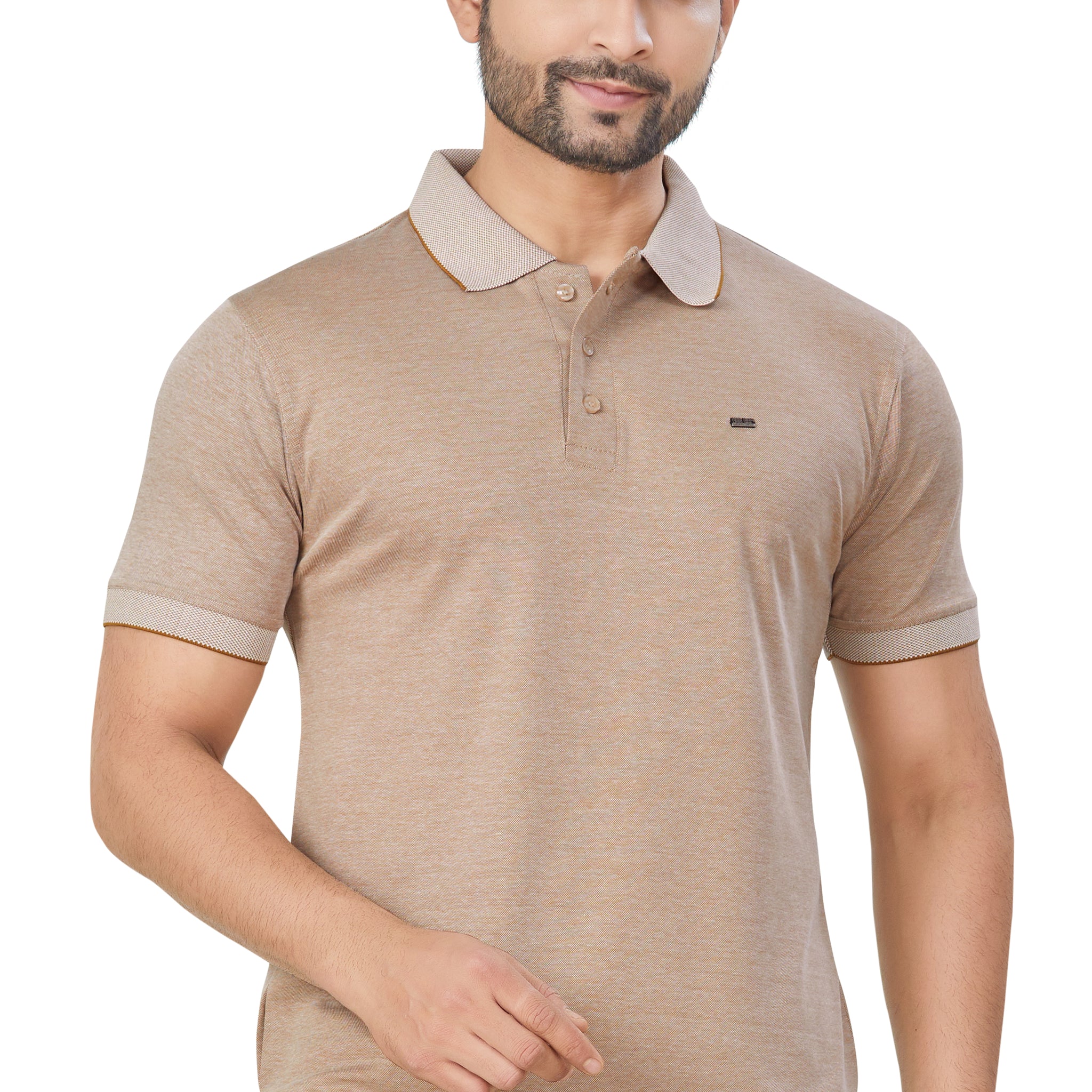 Mivaan Polo Cream Tshirt(1008)