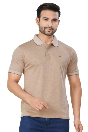Mivaan Polo Cream Tshirt(1008)