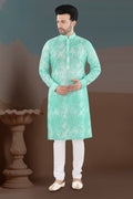 Mint Green Textured Print Kurta (20138)