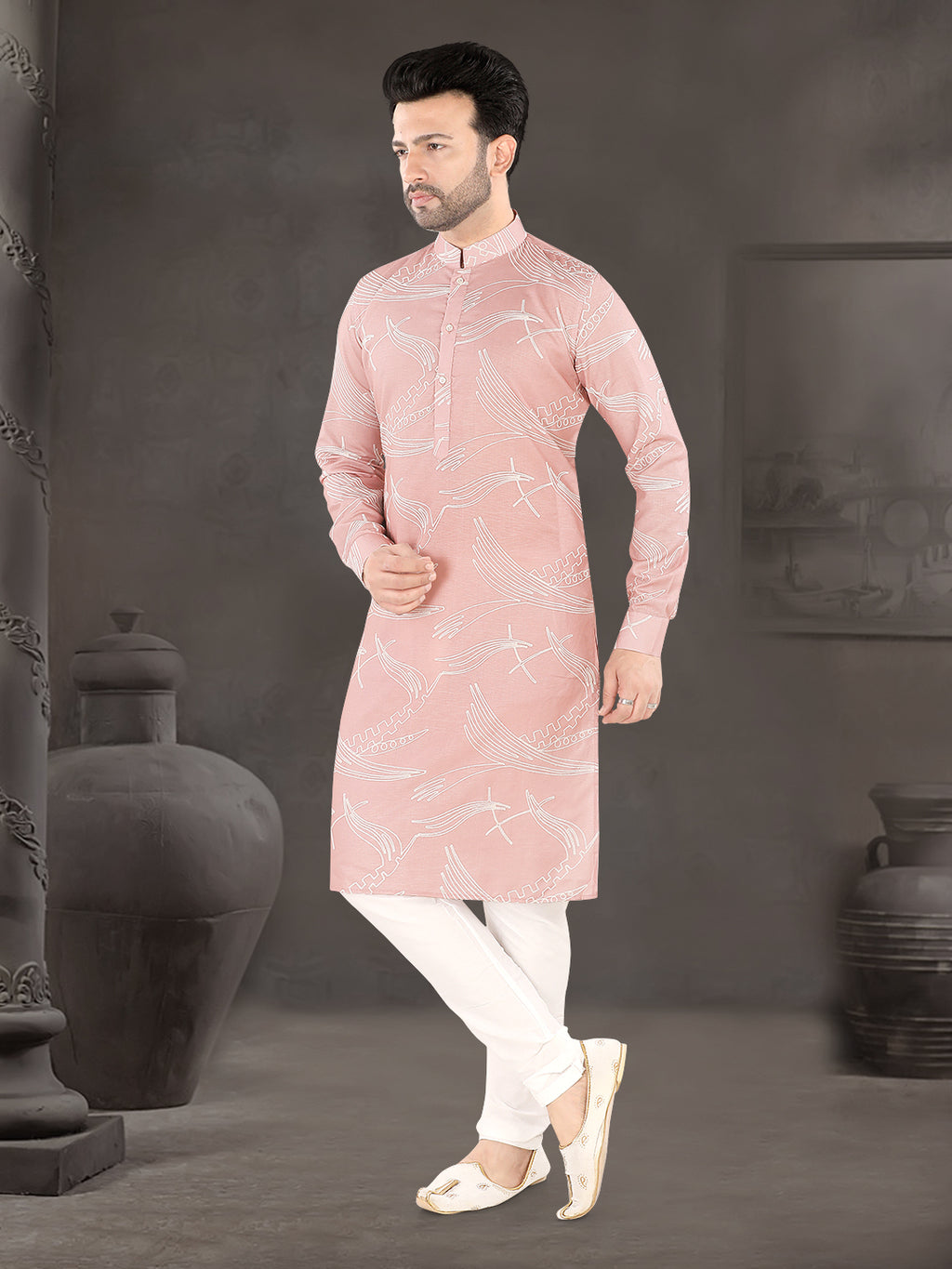 Rose Mist Contemporary Print Kurta (20142)