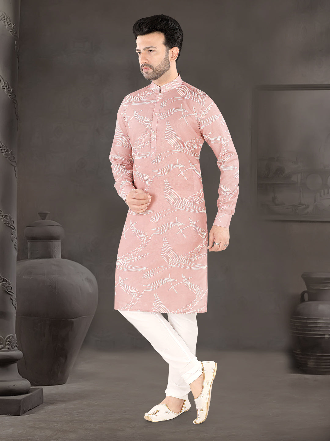Rose Mist Contemporary Print Kurta (20142)