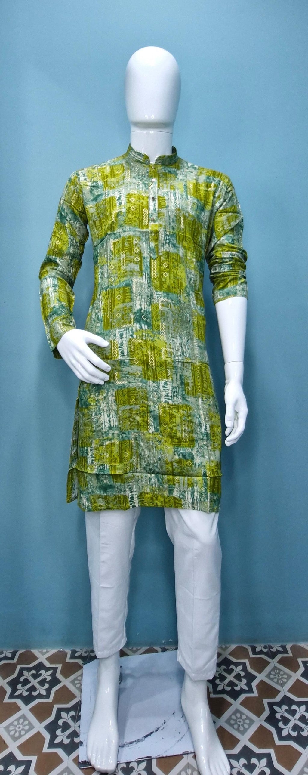 Abstract Green Casual Kurta  (2015)