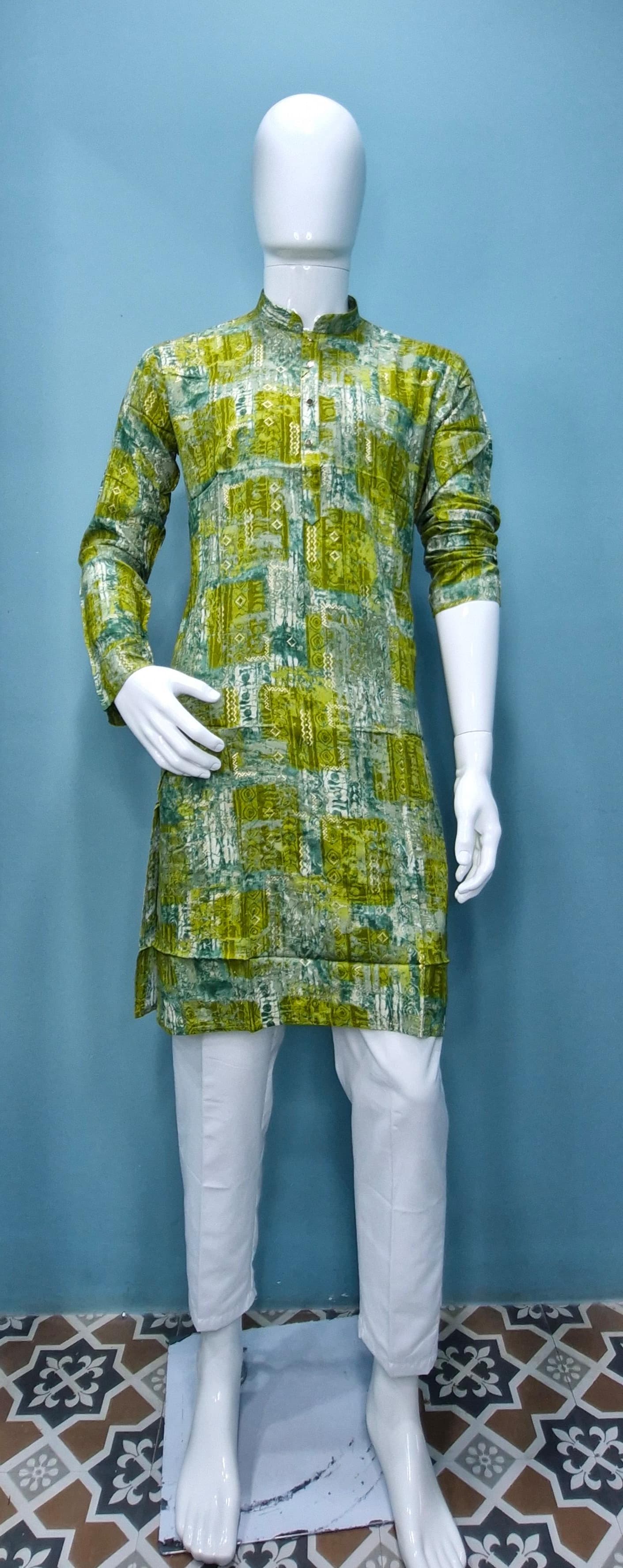 Abstract Green Casual Kurta  (2015)
