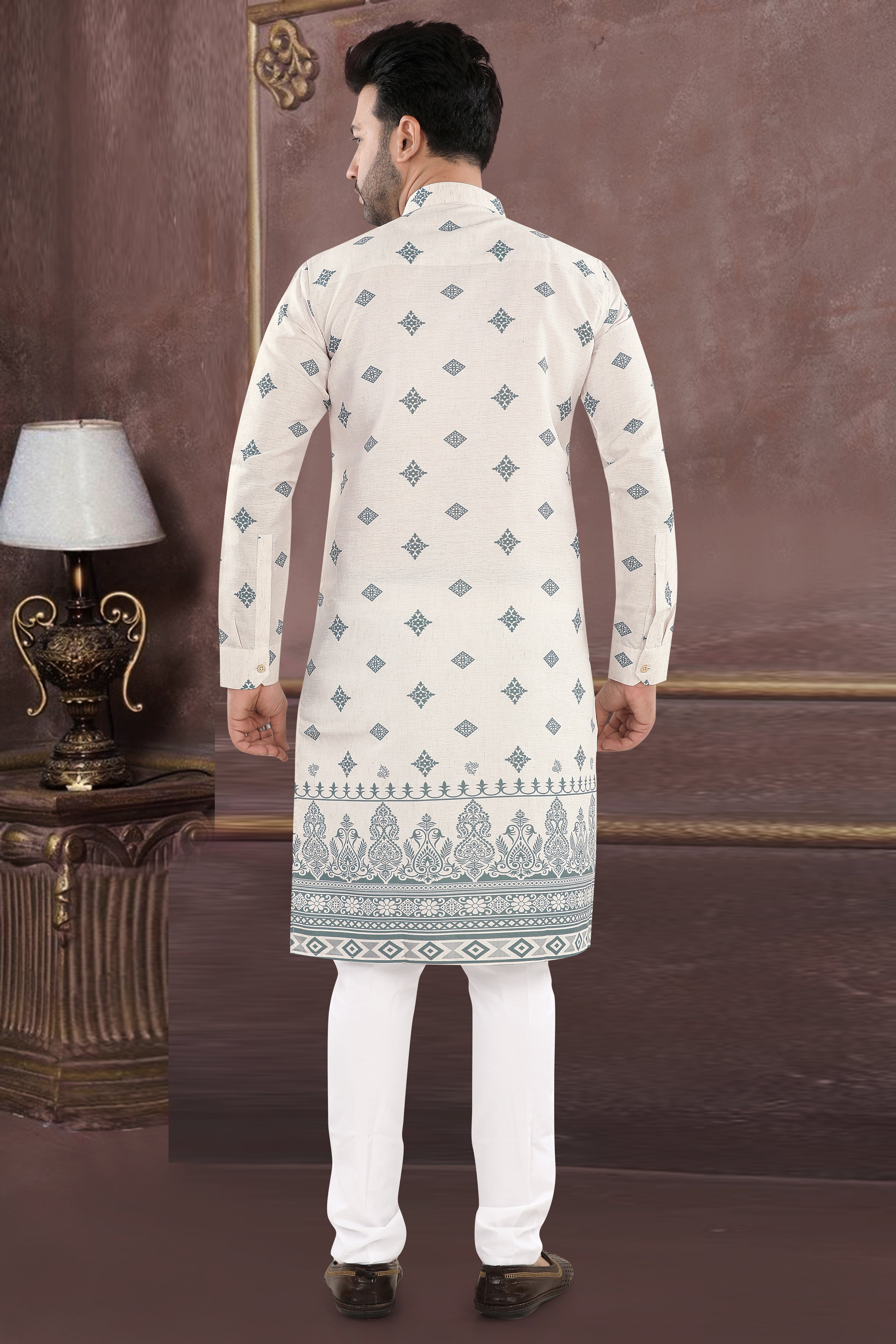 Ivory Noor Heritage Kurta" – By Miitsu (20189)