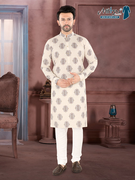 Royal Sand Motif Kurta” – By Miitsu (20196)