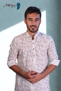 White Printed Casual Cotton Kurta (2912)