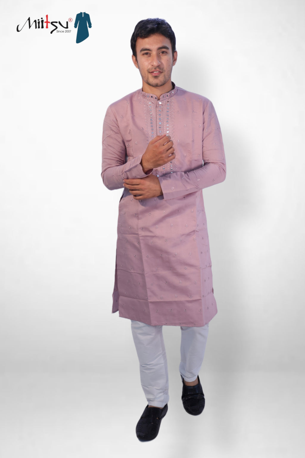 Mauve Majesty Mirror-Embroidered Kurta Set (7370)