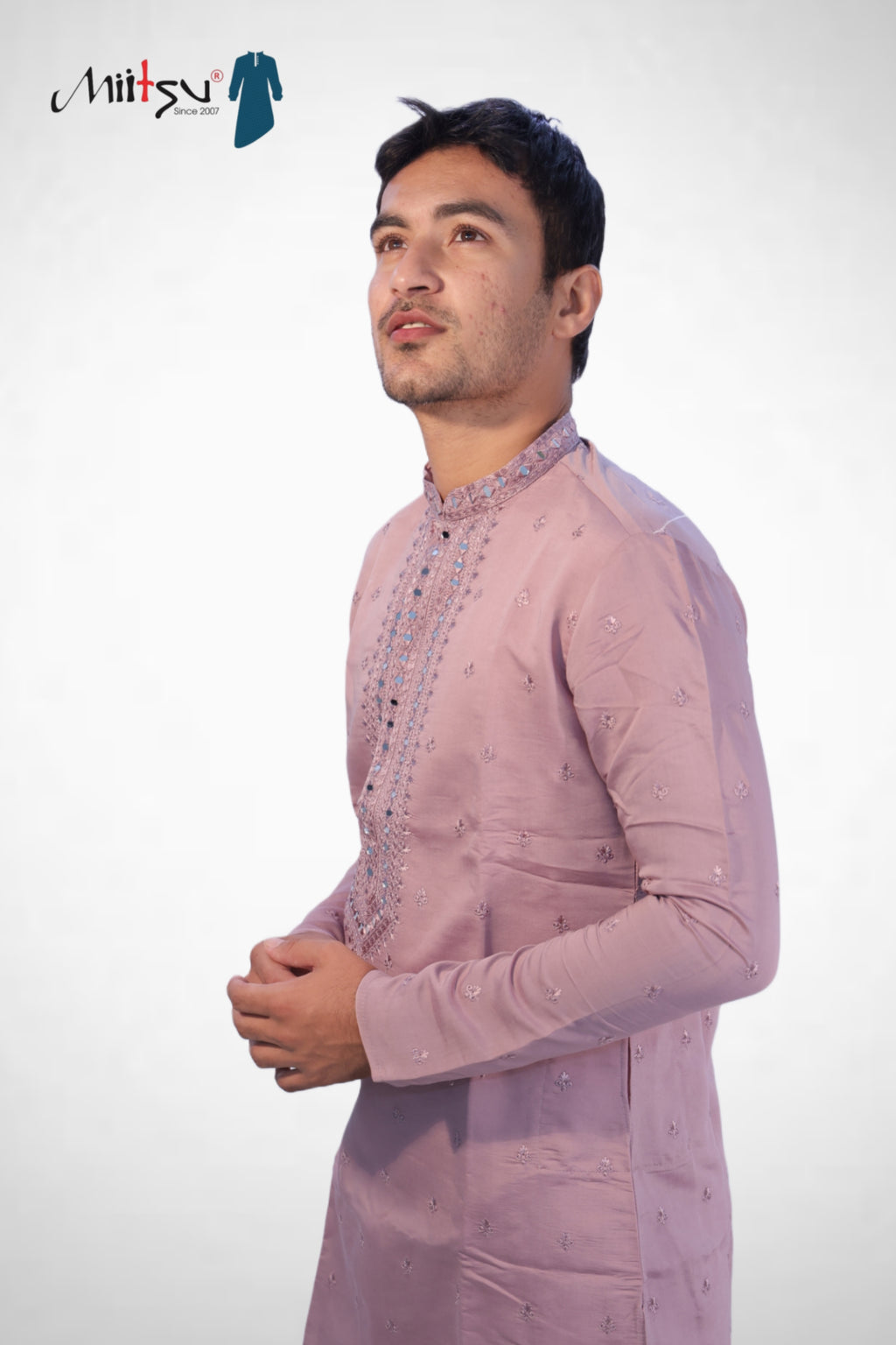 Mauve Majesty Mirror-Embroidered Kurta Set (7370)