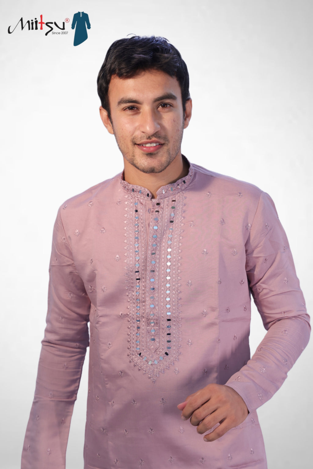 Mauve Majesty Mirror-Embroidered Kurta Set (7370)