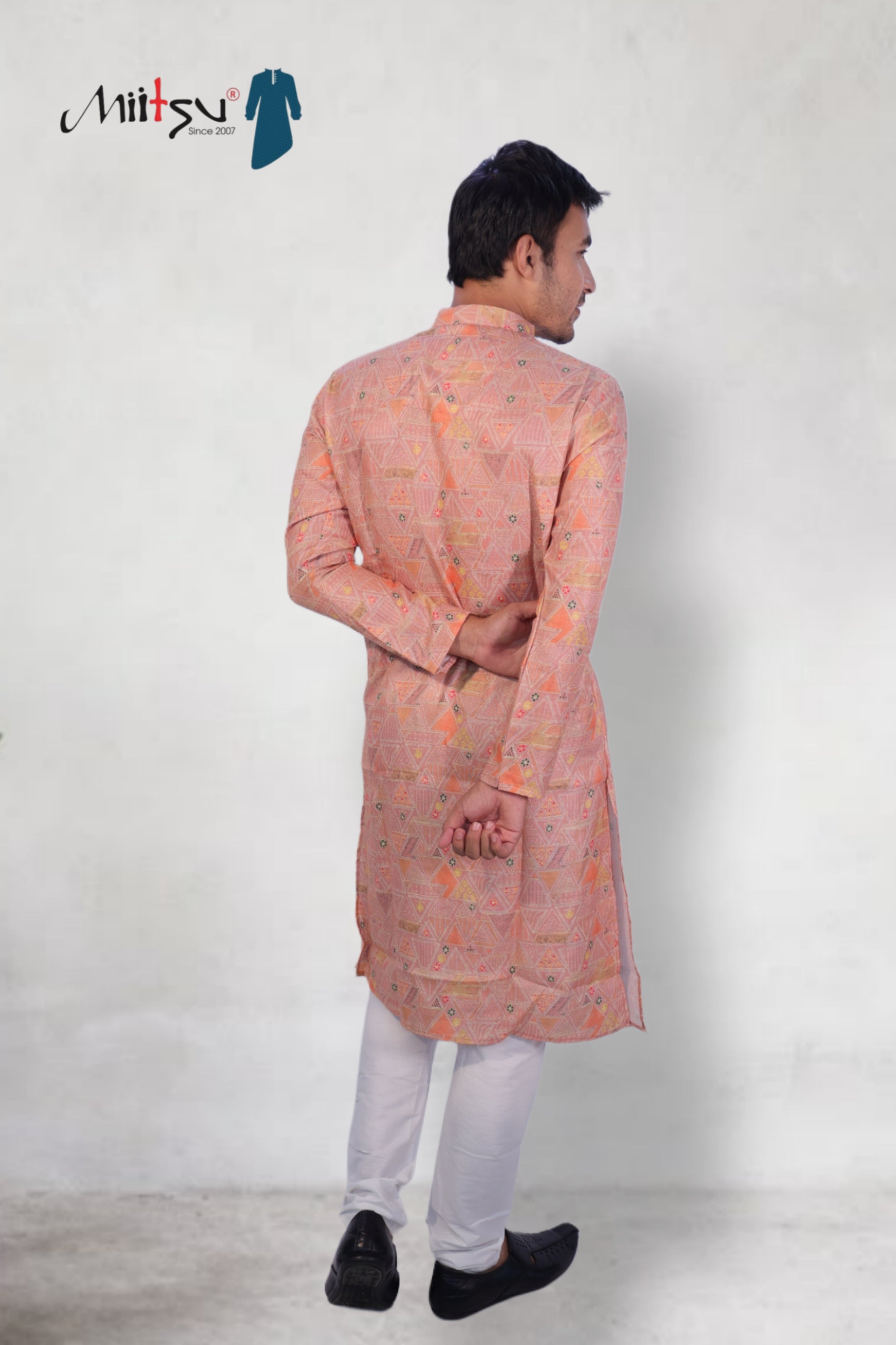 "Coral Charm Printed Kurta – Modern Ethnic Statement" (7449)