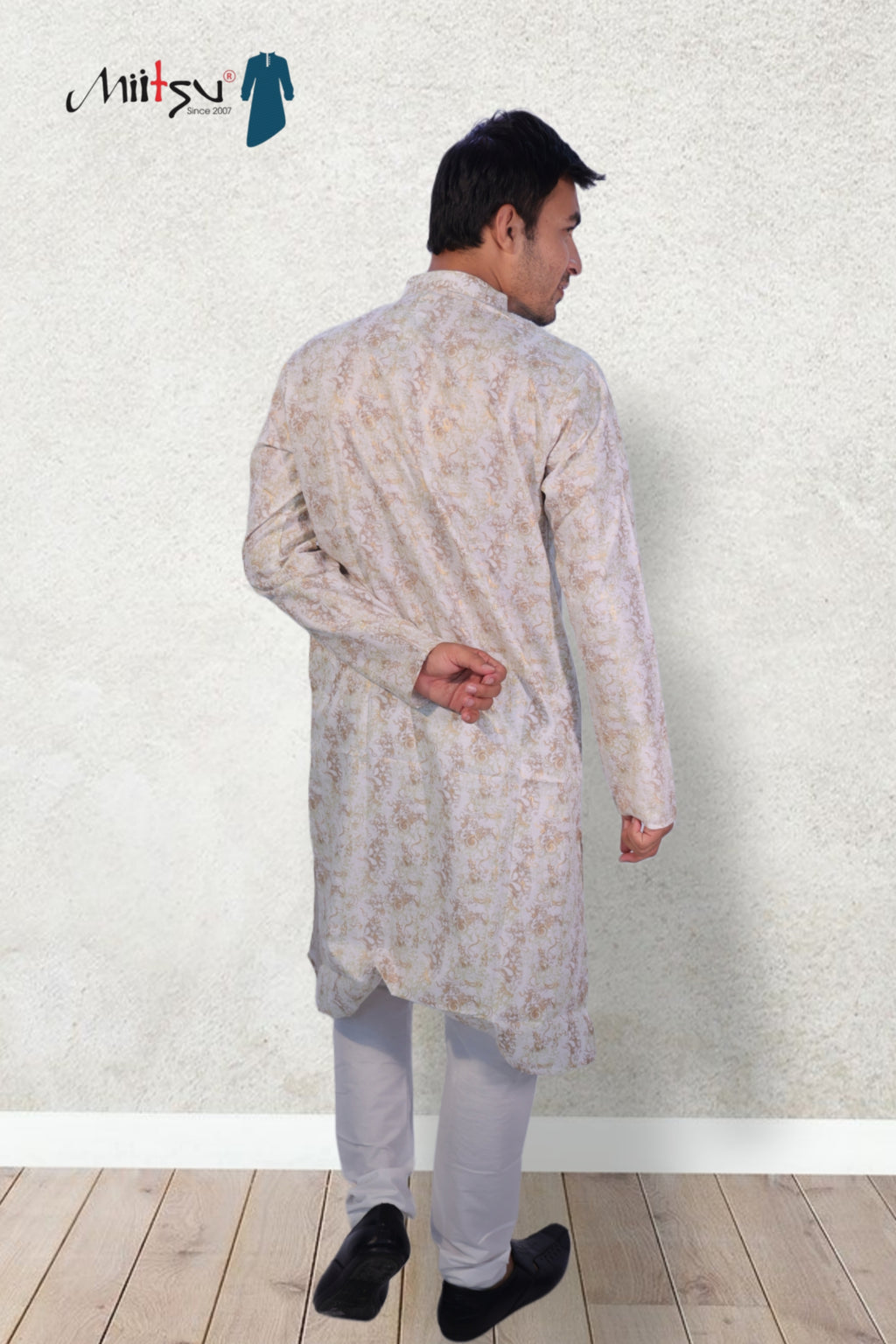 Regal Charm Beige Printed Kurta – By Miitsu (50055)