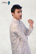 Regal Charm Beige Printed Kurta – By Miitsu (50055)