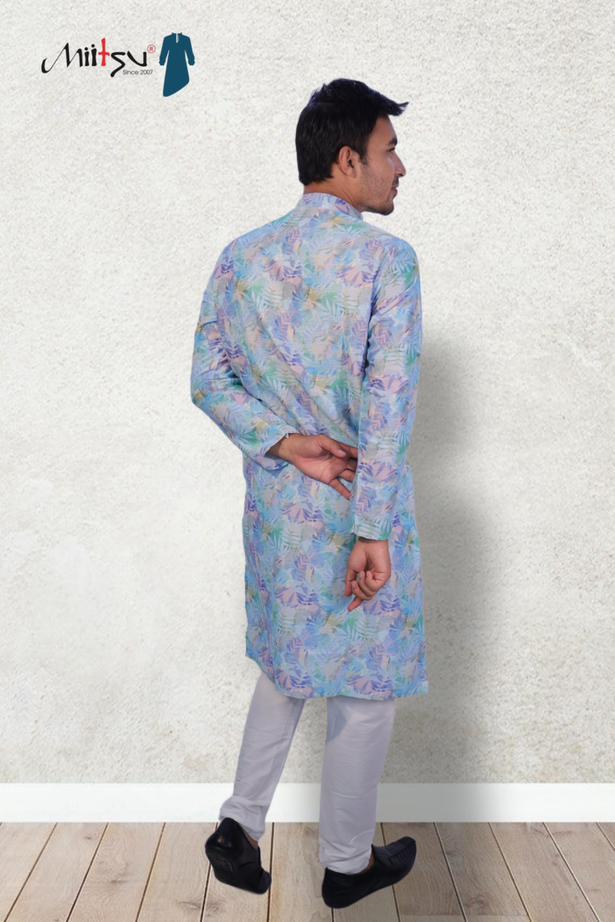 Serene Breeze Pastel Blue Printed Kurta – By Miitsu (4626)