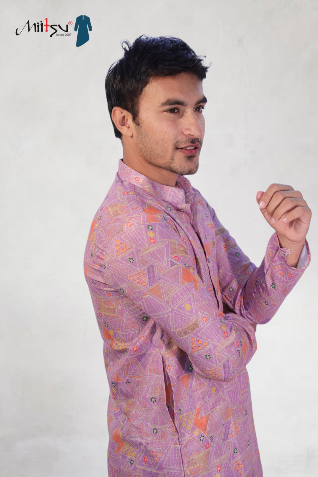Lavender Prism Cotton Kurta
(7449)