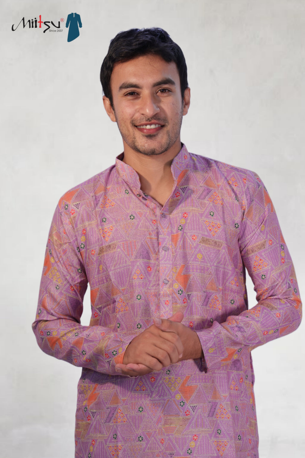 Lavender Prism Cotton Kurta
(7449)