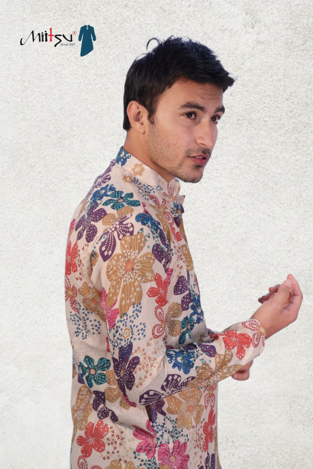 Floral Symphony Cotton Kurta (7450)