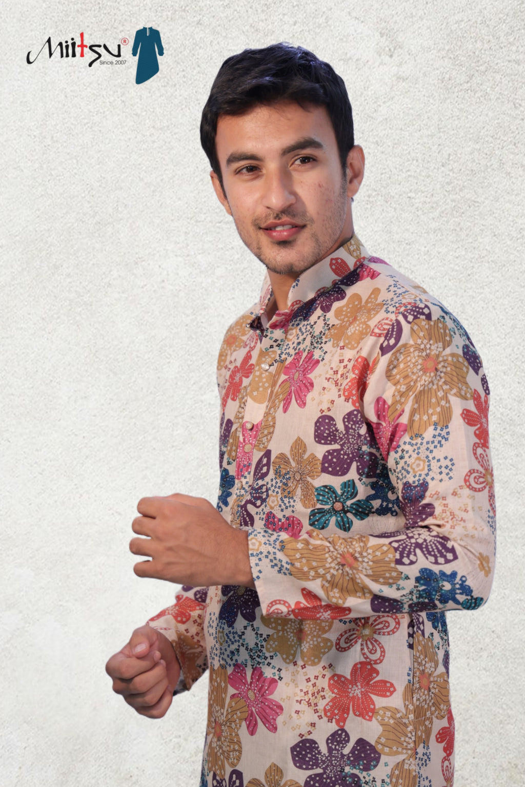 Floral Symphony Cotton Kurta (7450)