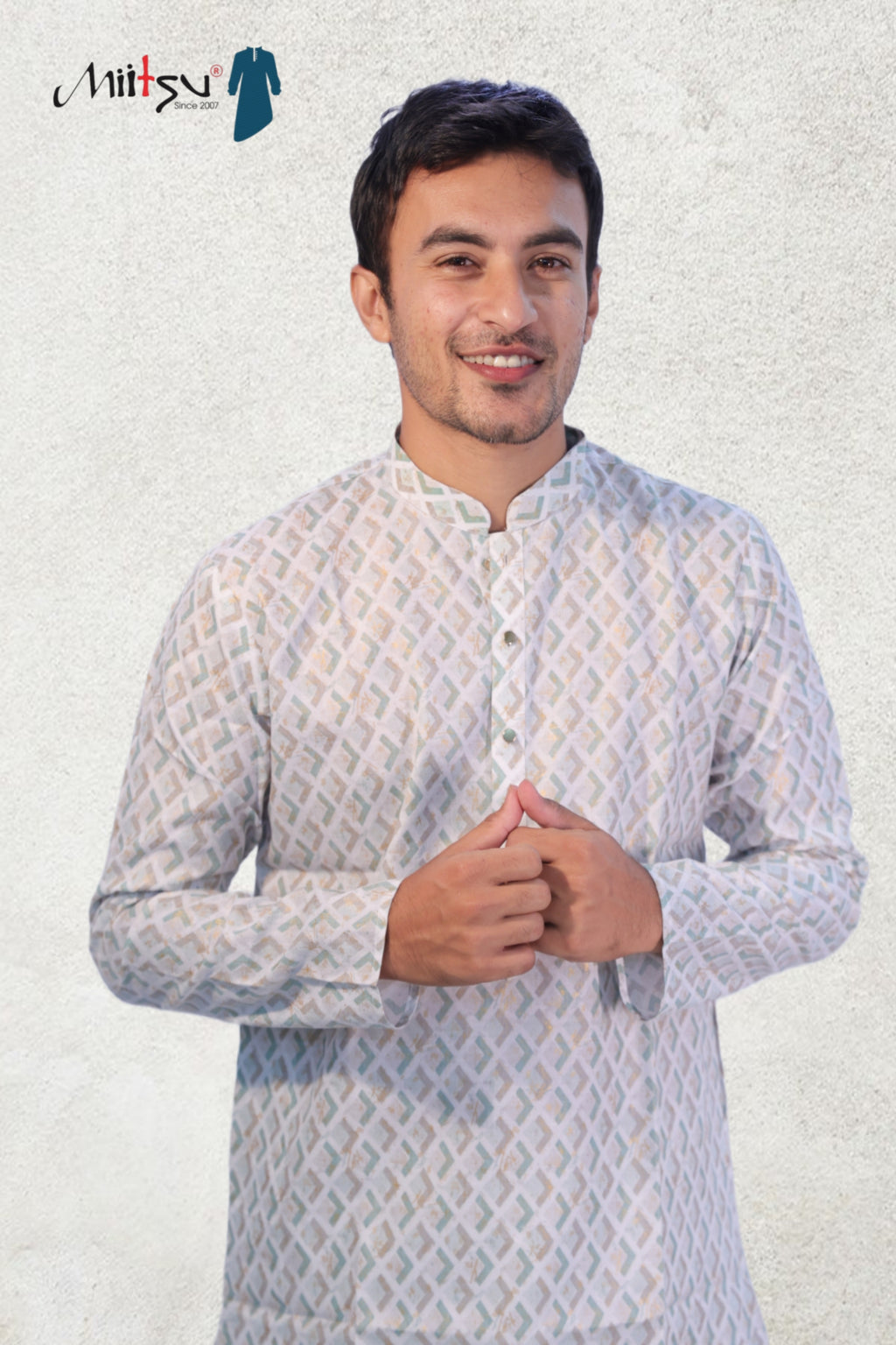 Regal Ivory Geometric Kurta (50056)