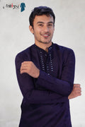 Royal Midnight Blue Embroidered Kurta Set (7370)