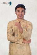 Golden Blossom Silk Kurta Set (50058)