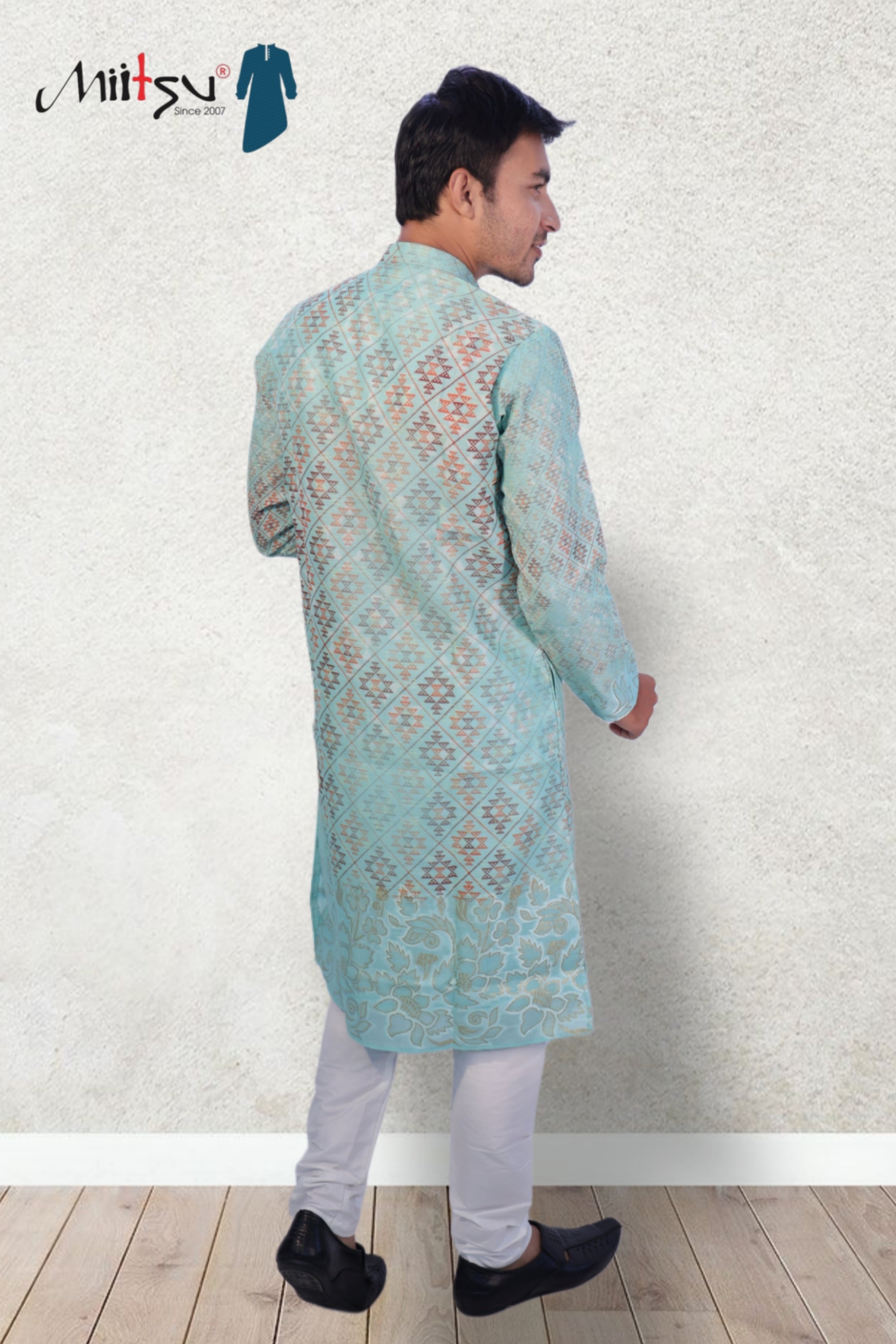 Aqua Prism Geometric Kurta Set (50054)