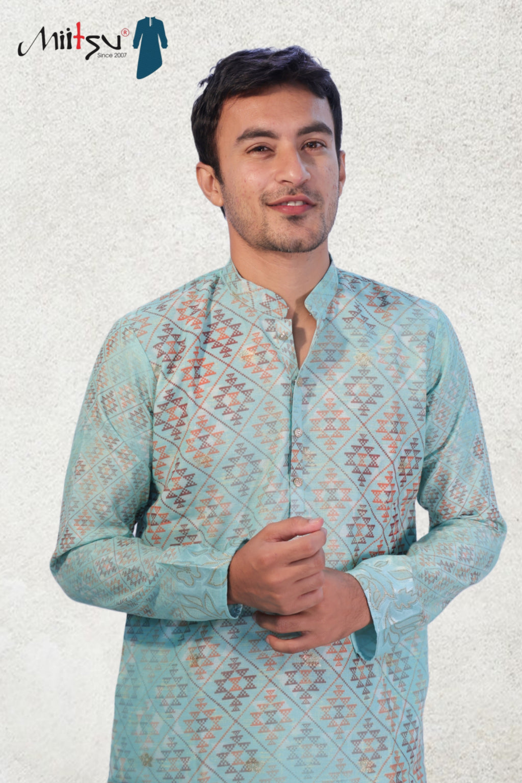 Aqua Prism Geometric Kurta Set (50054)