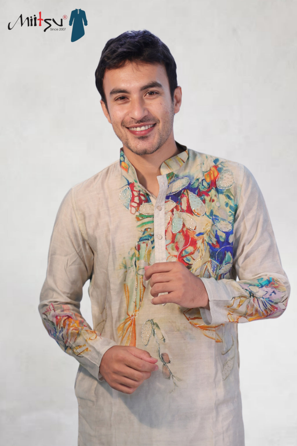 Ethereal Bloom Hand-Painted Kurta Set (167)