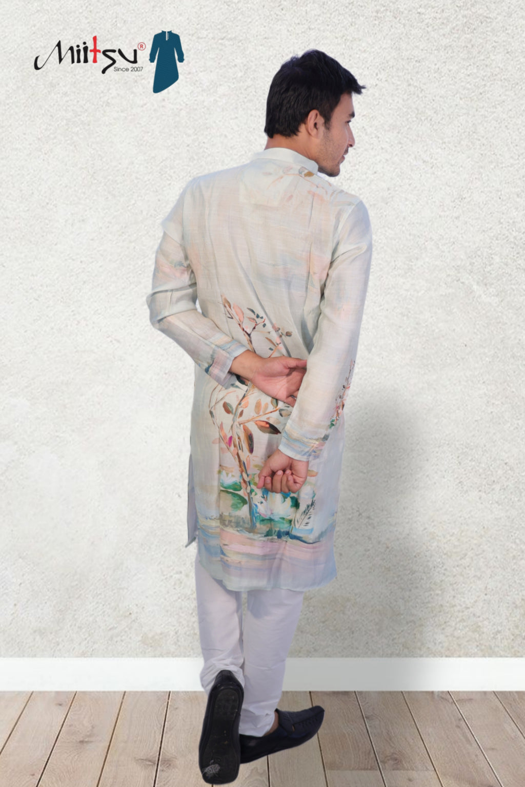 Pastel Serenity Hand-Painted Kurta Set (166)