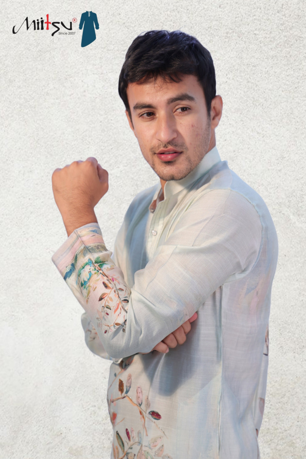 Pastel Serenity Hand-Painted Kurta Set (166)