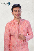 Blush Elegance Jacquard Kurta Set (50054)