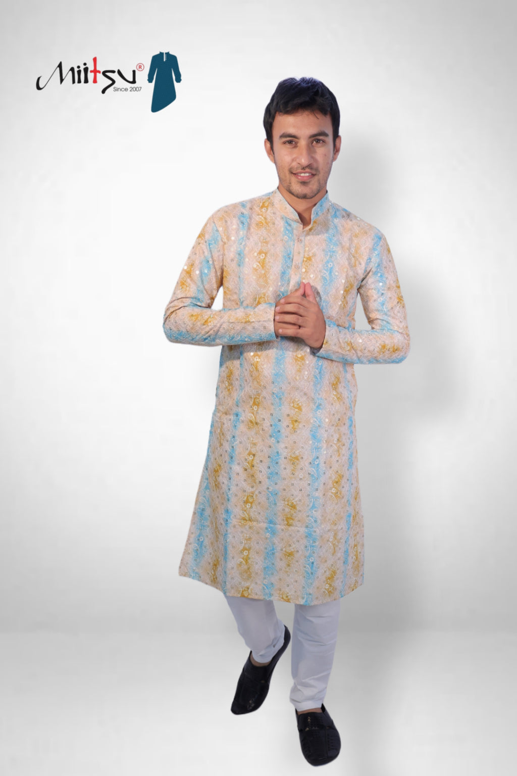 Pastel Radiance Mirror Work Kurta (194)