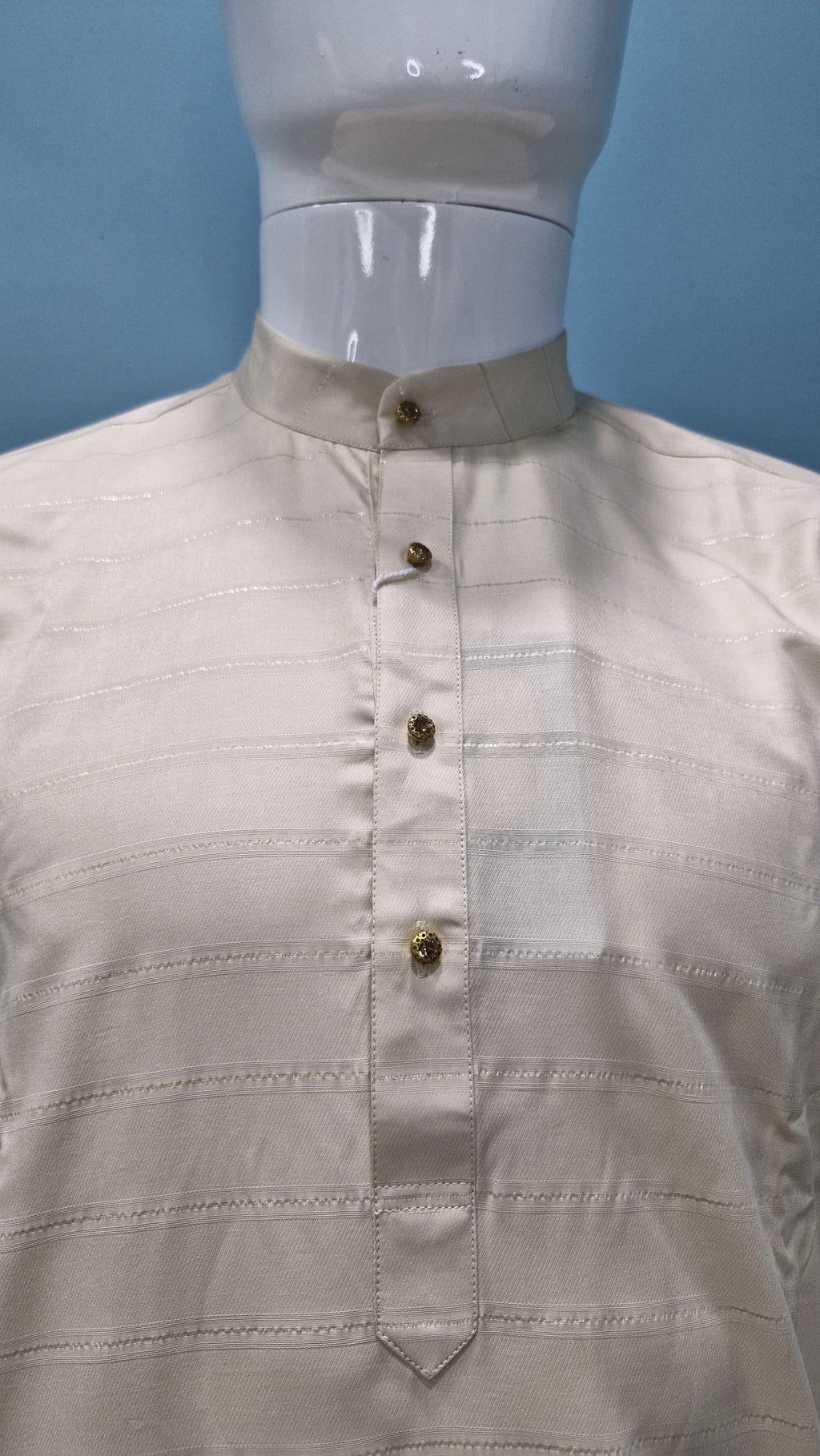 Men's Premium Kurta with Metallic Pinstripes and Jewel Buttons(3210/50)