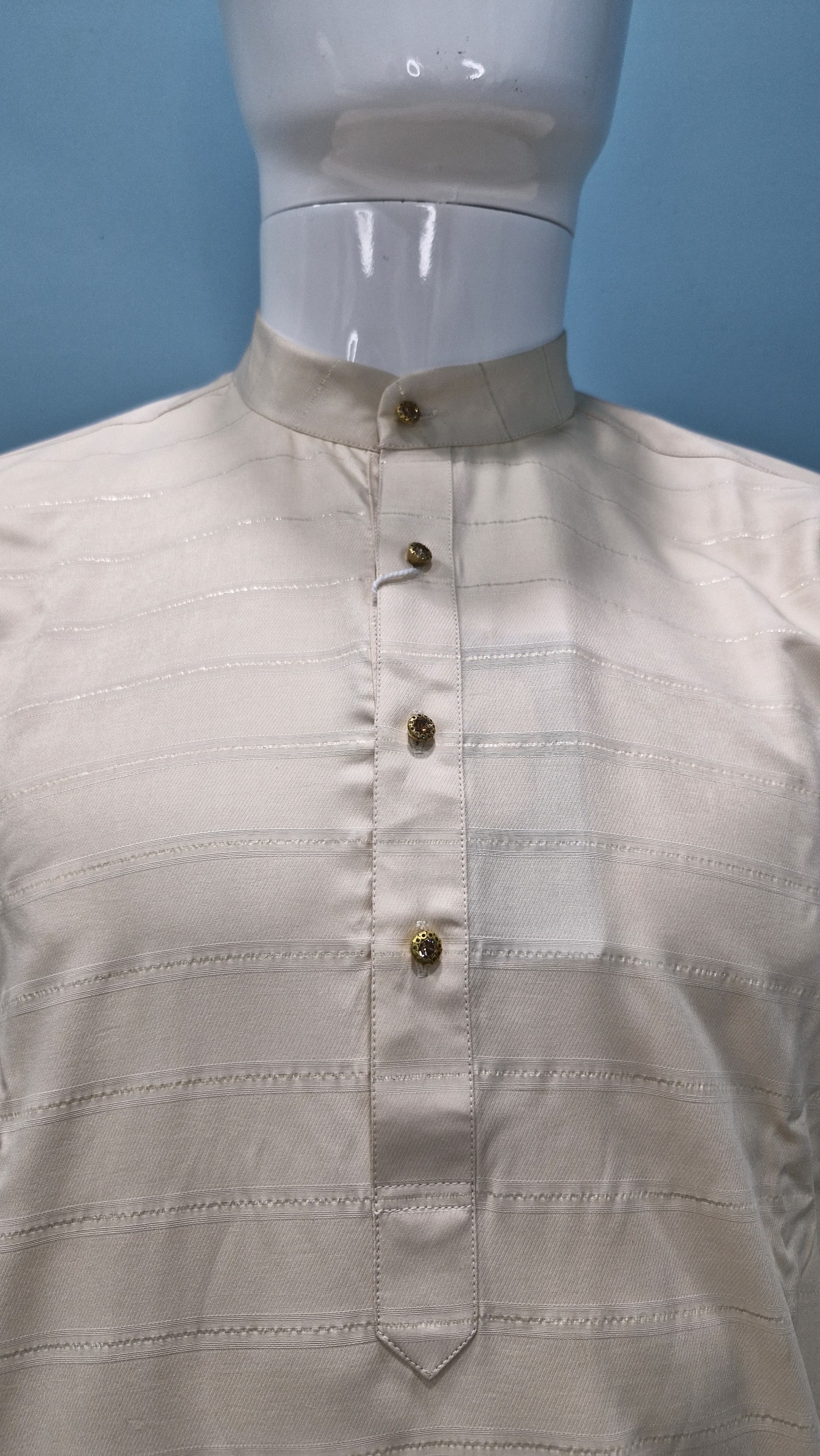 Men's Premium Kurta with Metallic Pinstripes and Jewel Buttons(3210/50)