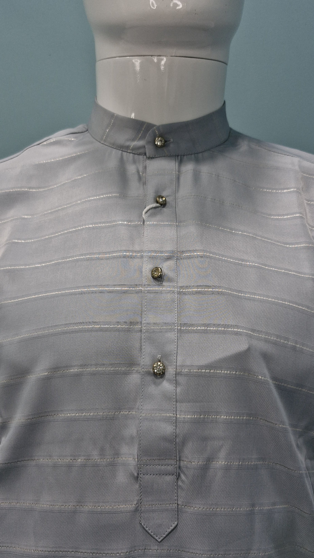 Men's Premium Kurta with Metallic Pinstripes and Jewel Buttons(3210/50)