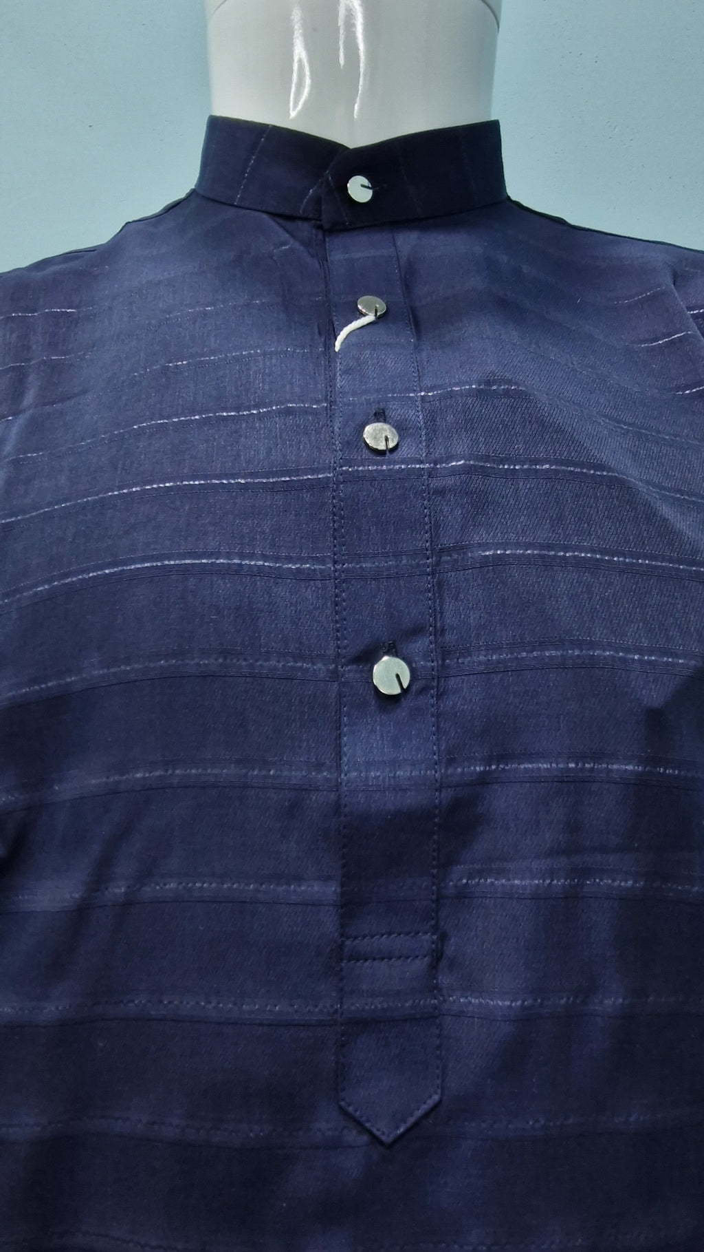 Men's Premium Kurta with Metallic Pinstripes and Jewel Buttons(3210/50)